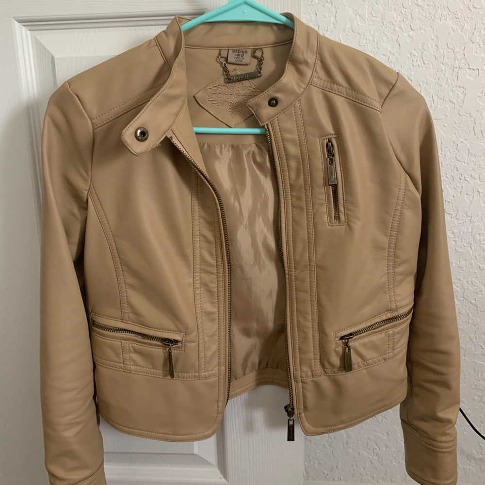 Girl faux leather jacket